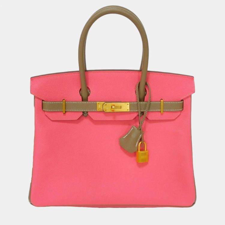 Hermes Rose Azalea Etoupe Bicolor Pink Greige Vaux Epson Birkin A