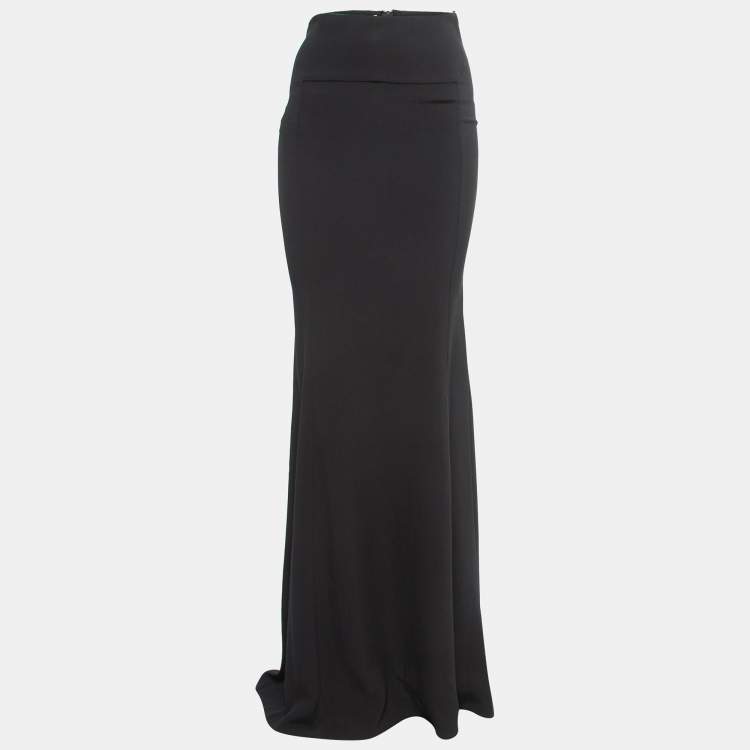 Roland Mouret Black Crepe Fit Flared Aries Maxi Skirt S Roland Mouret