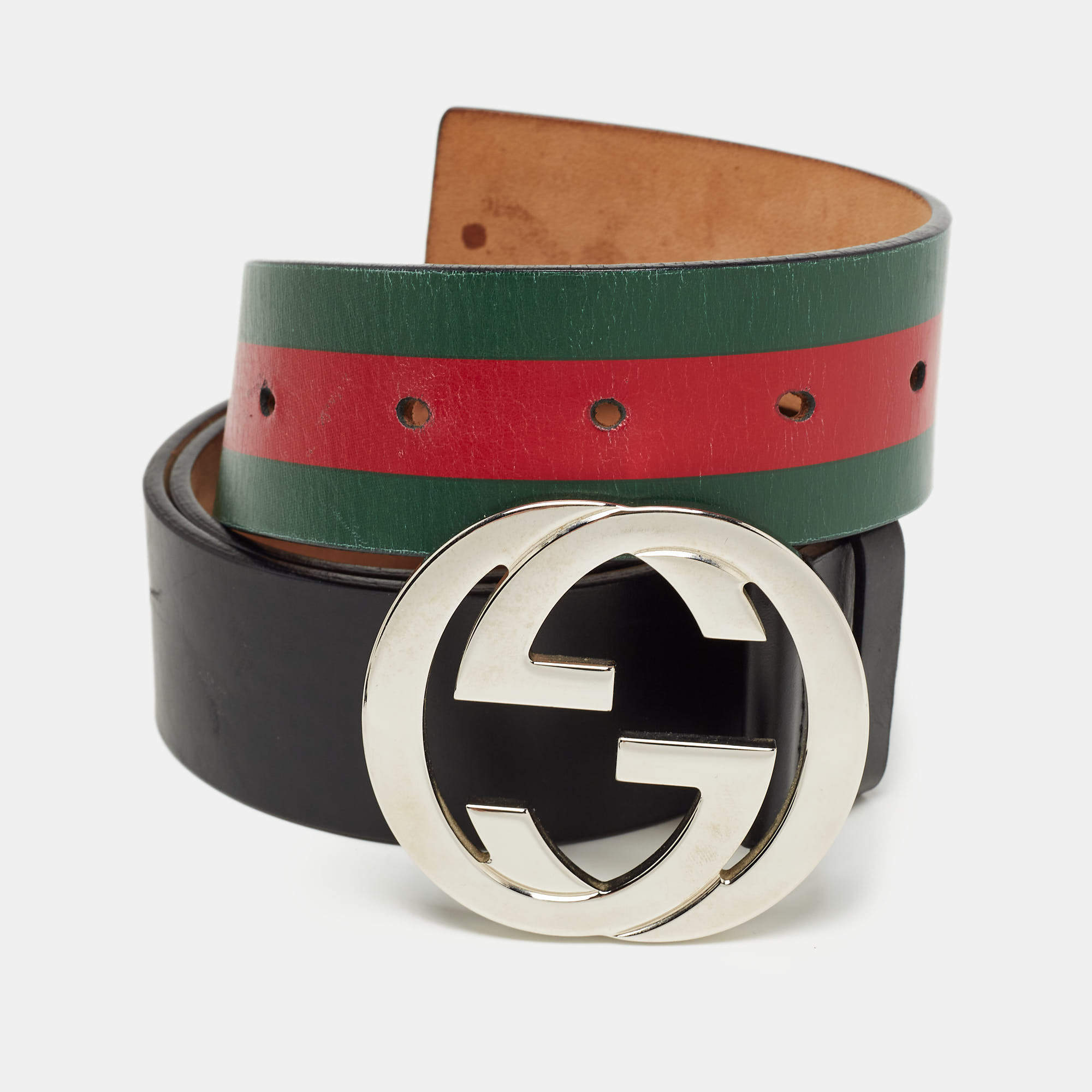 Gucci Black Leather Interlocking G Buckle Belt Cm Gucci The Luxury