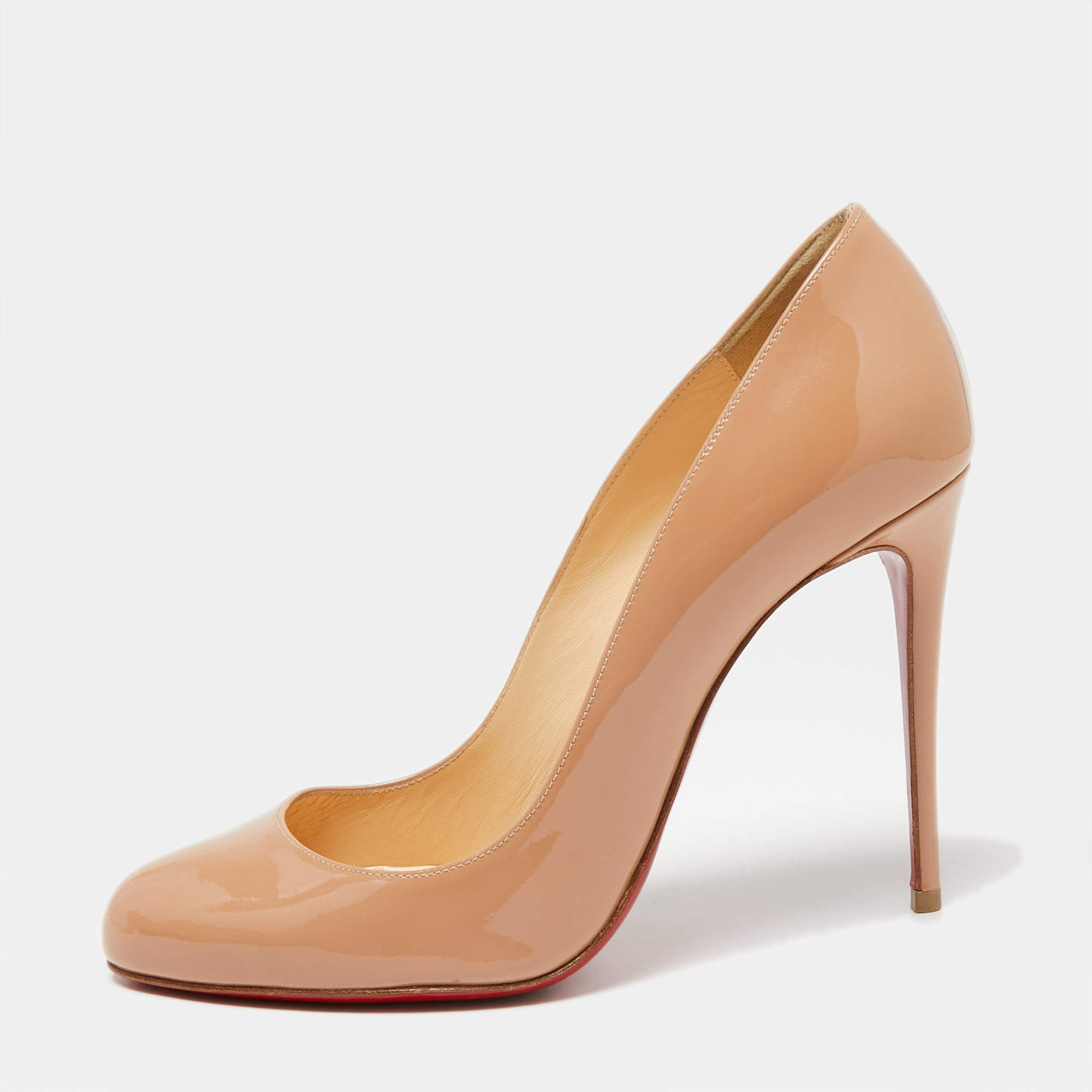 Christian Louboutin Nude Patent Leather Dorissima Pumps Size 36 5