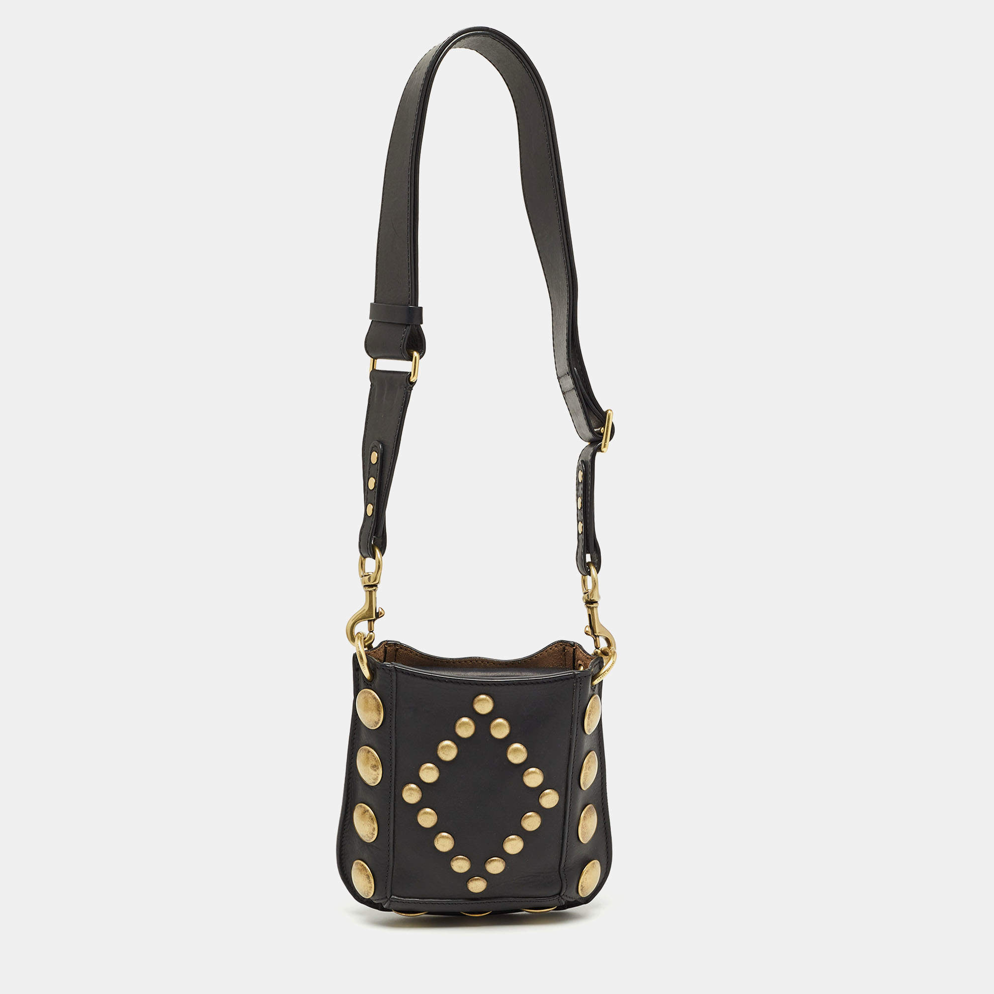 Isabel Marant Black Leather Nasko Studded Crossbody Bag Isabel Marant