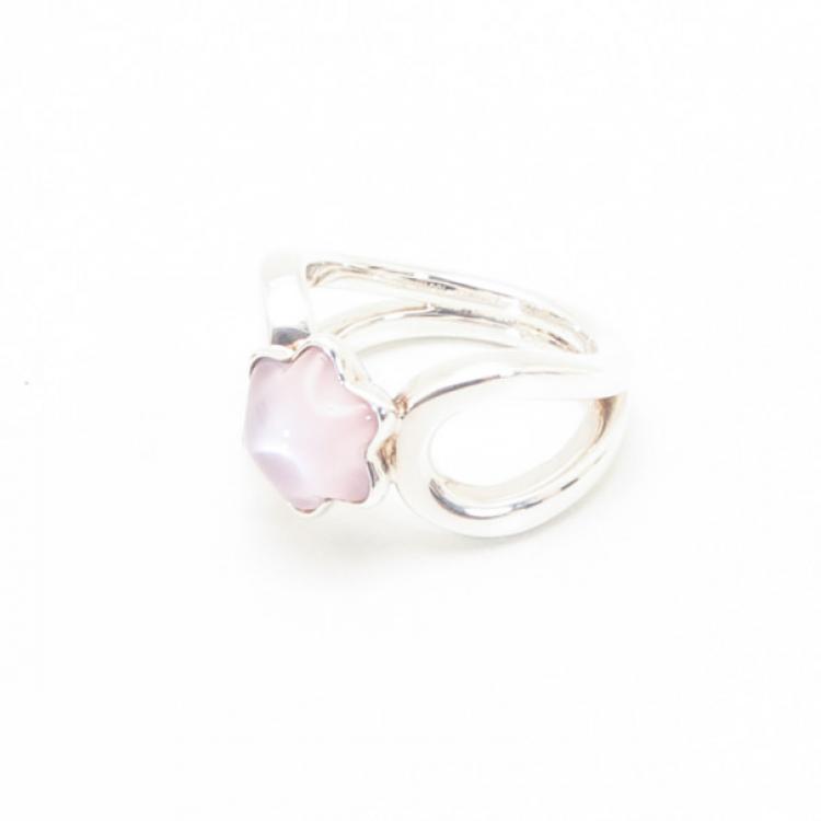 Montblanc Silver Pink Quartz Cabochon De Montblanc Ring Montblanc