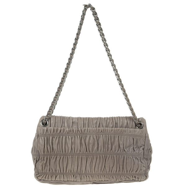 LC - Buy \u0026amp; Sell - Prada Grey Napa Gaufre Chain Shoulder Bag  