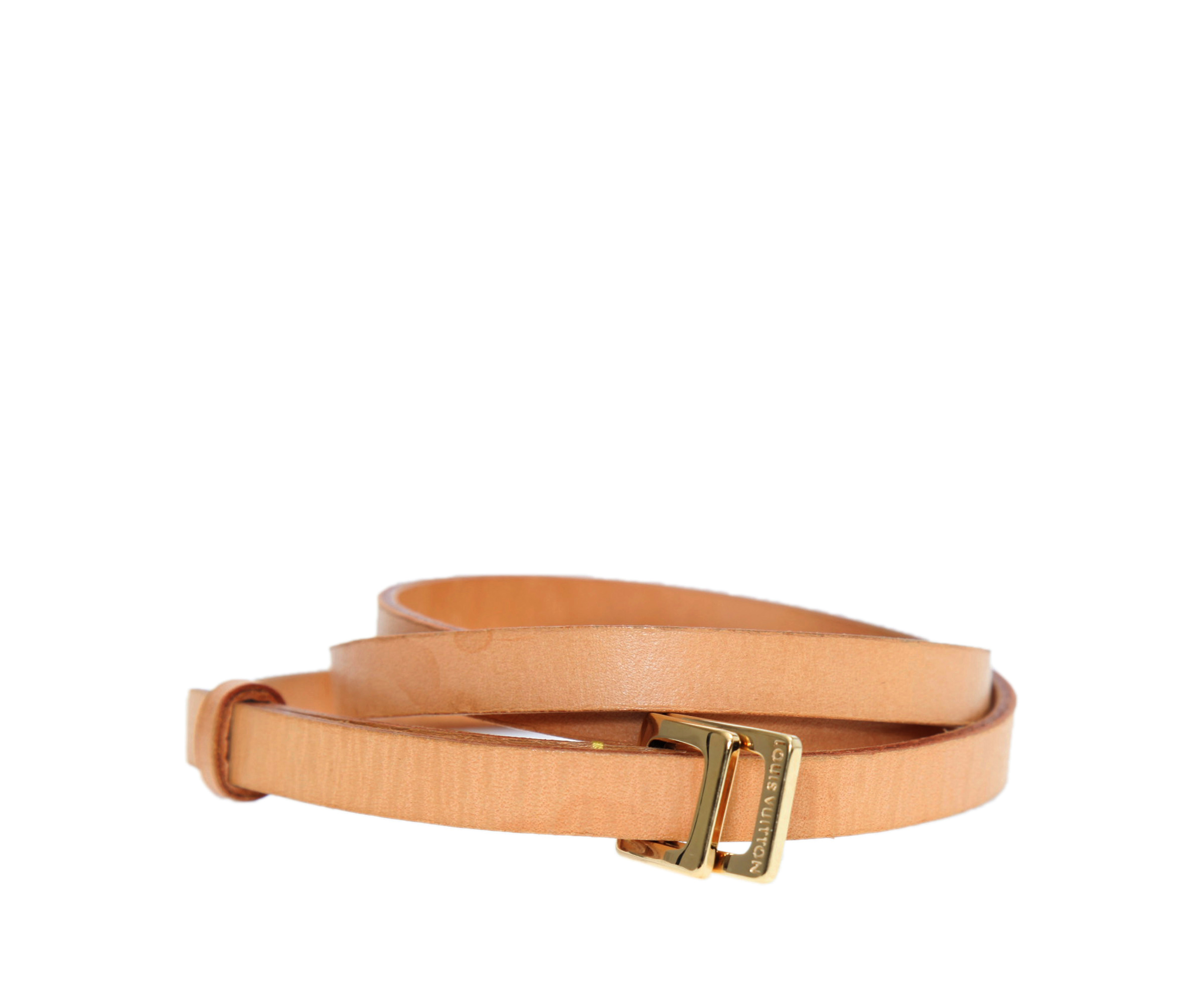 Louis Vuitton Beige Leather Skinny Belt 85 CM - Buy & Sell - LC