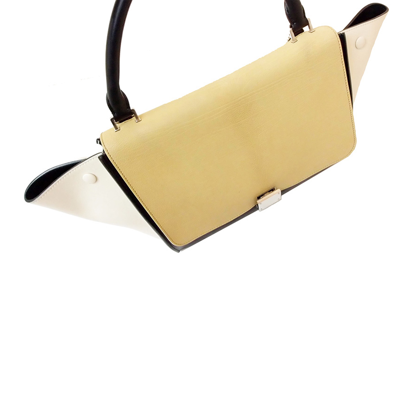 celine beige exotic leathers handbag trapeze  