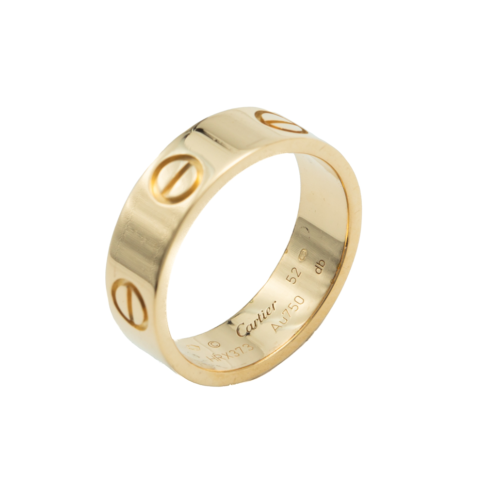 Cartier Love Rose Gold Band Ring Size 52