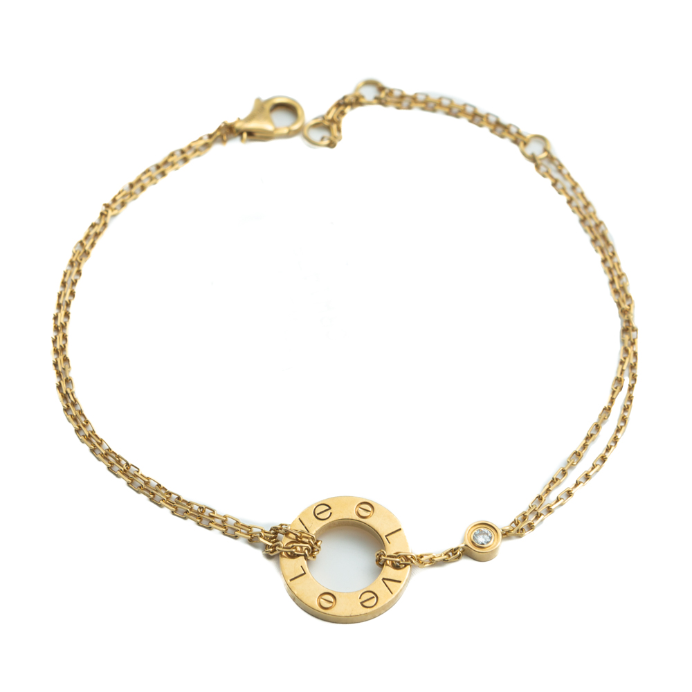Cartier Love Yellow Gold Diamond Bracelet female 18k Yellow Gold