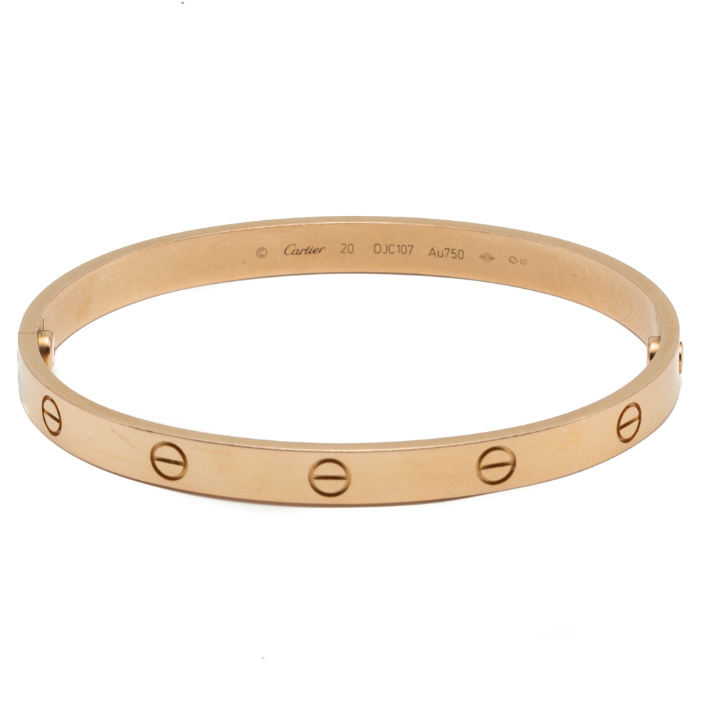 Cartier Love Rose Gold Bracelet Size 20 female 18k Rose Gold
