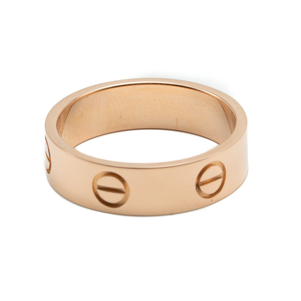 Cartier Love Rose Gold Band Ring Size 56