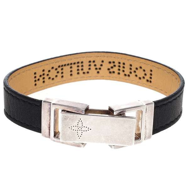 Louis Vuitton Good Luck Leather Bracelet - Black, Palladium-Plated Wrap,  Bracelets - LOU776941