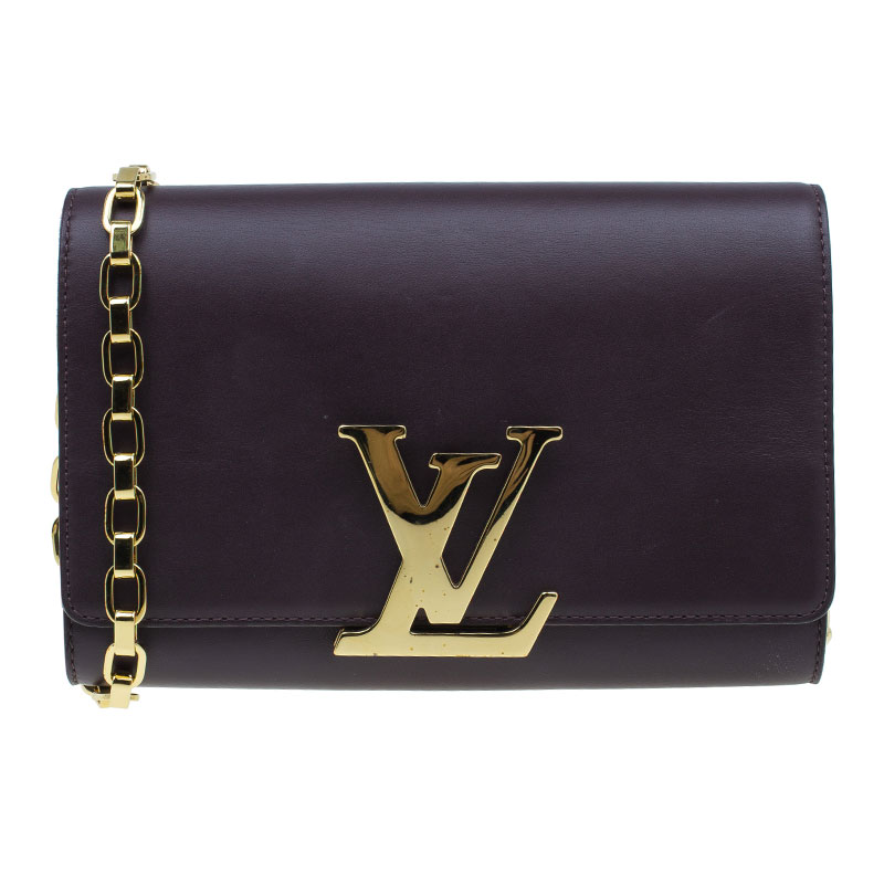 Louis Vuitton Purple Leather Chain Louise GM Clutch Bag - Buy & Sell - LC