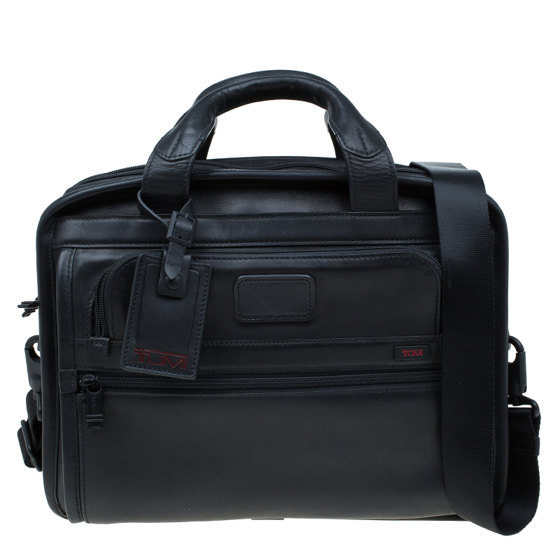 Tumi Black Leather Alpha Slim Portfolio Laptop Bag - Buy & Sell - LC