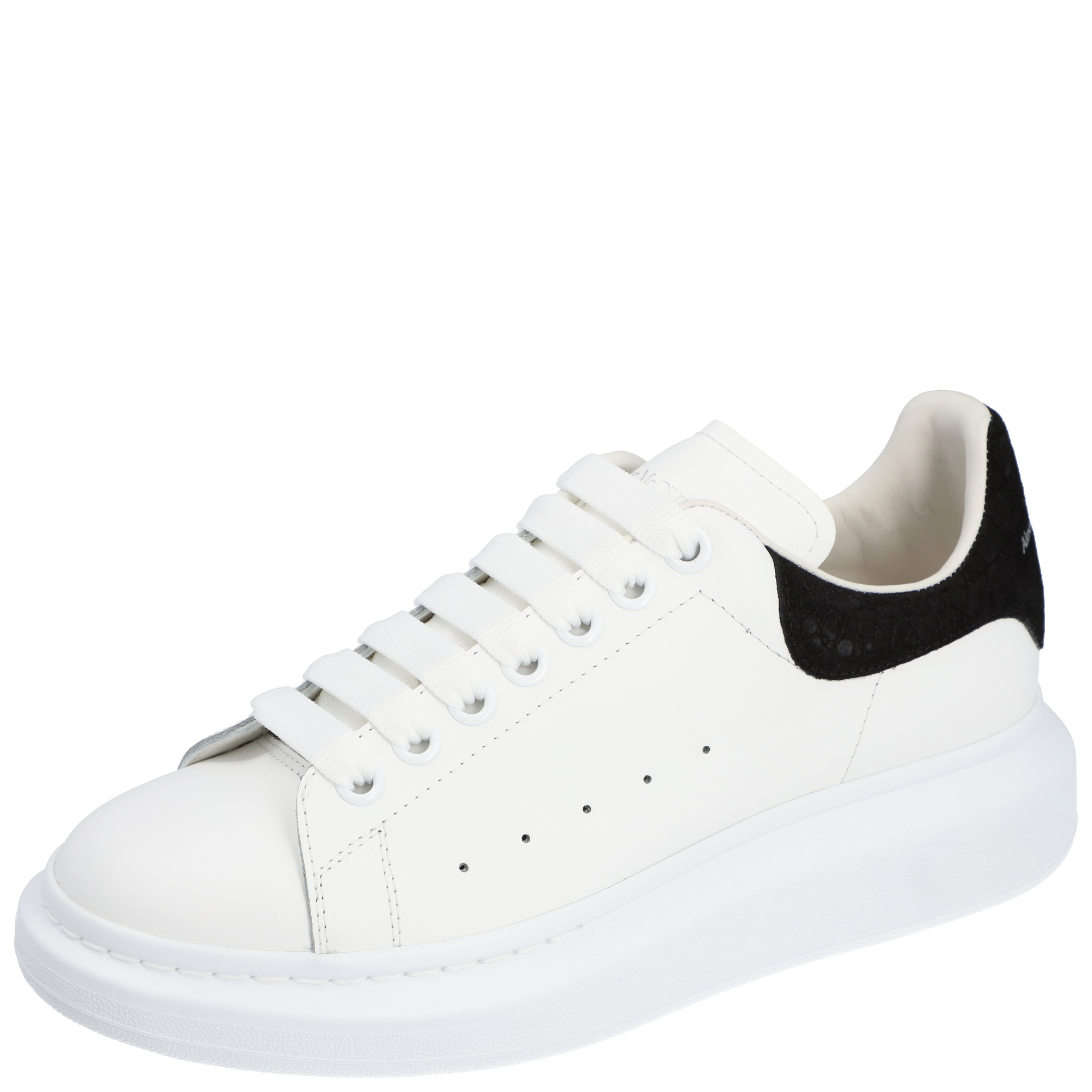 Alexander McQueen White/Black Leather Oversized Sneakers EU 41.5