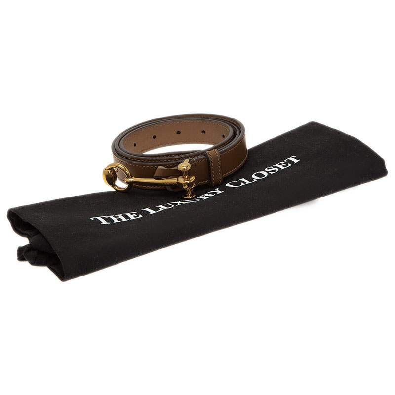 Gucci Brown Leather Horsebit Skinny Belt 90CM Buy & Sell LC
