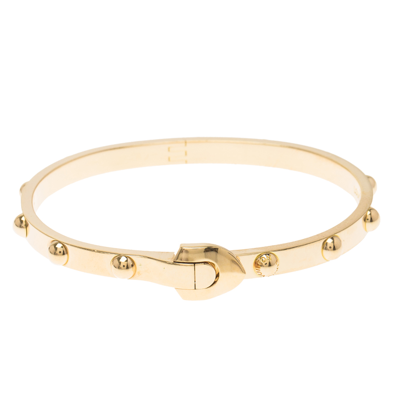 Louis Vuitton Clous Yellow Gold Bangle Bracelet Size 17CM - Buy & Sell - LC