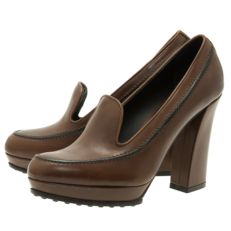 tods platform loafers