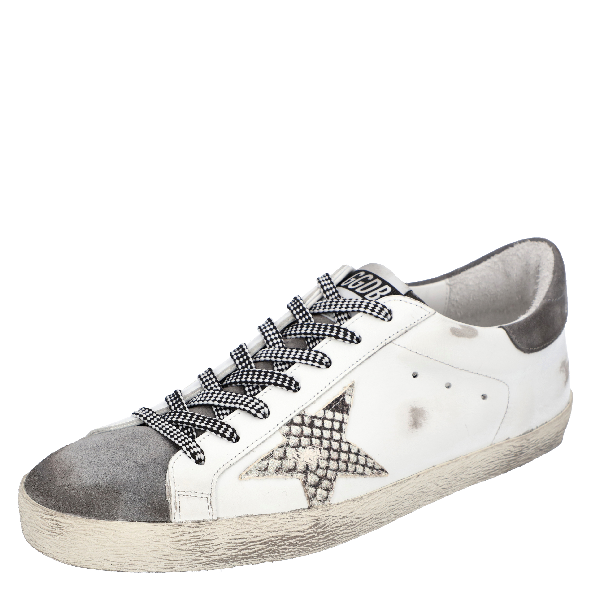 Golden Goose White/Grey Leather Superstar Sneakers Size EU 42