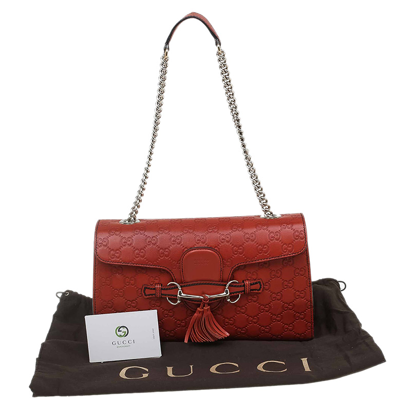 Gucci Brown Guccissima Leather Medium Emily Chain Shoulder Bag - Buy & Sell - LC