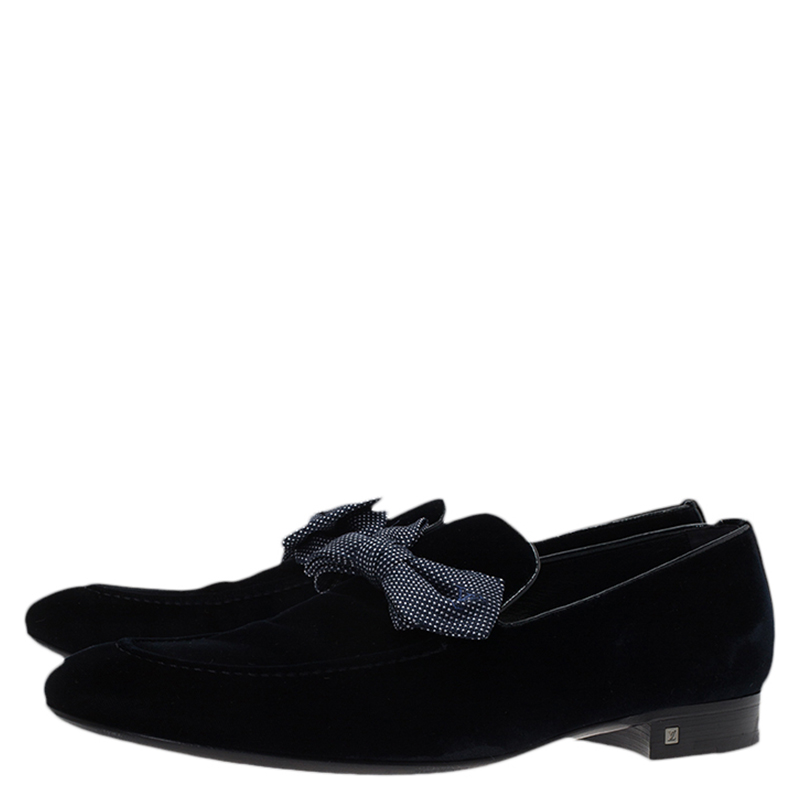 Louis Vuitton Blue Velvet Tuxedo Bow Loafers Size 43 - Buy & Sell - LC