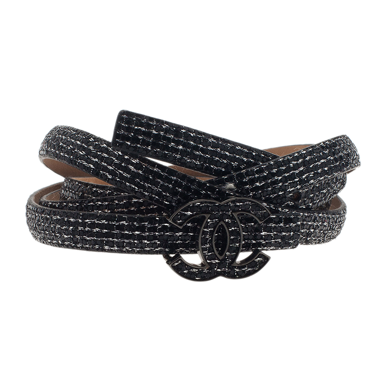 black sequin sash belt
