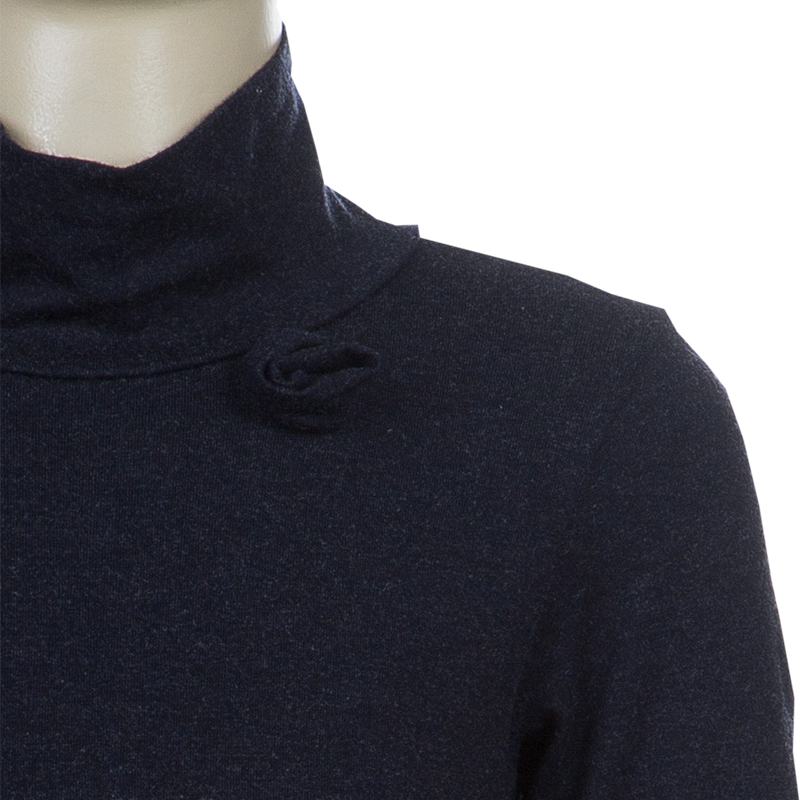 Armani Junior Charcoal Grey Turtleneck Long Sleeve Knit Dress 6 Yrs