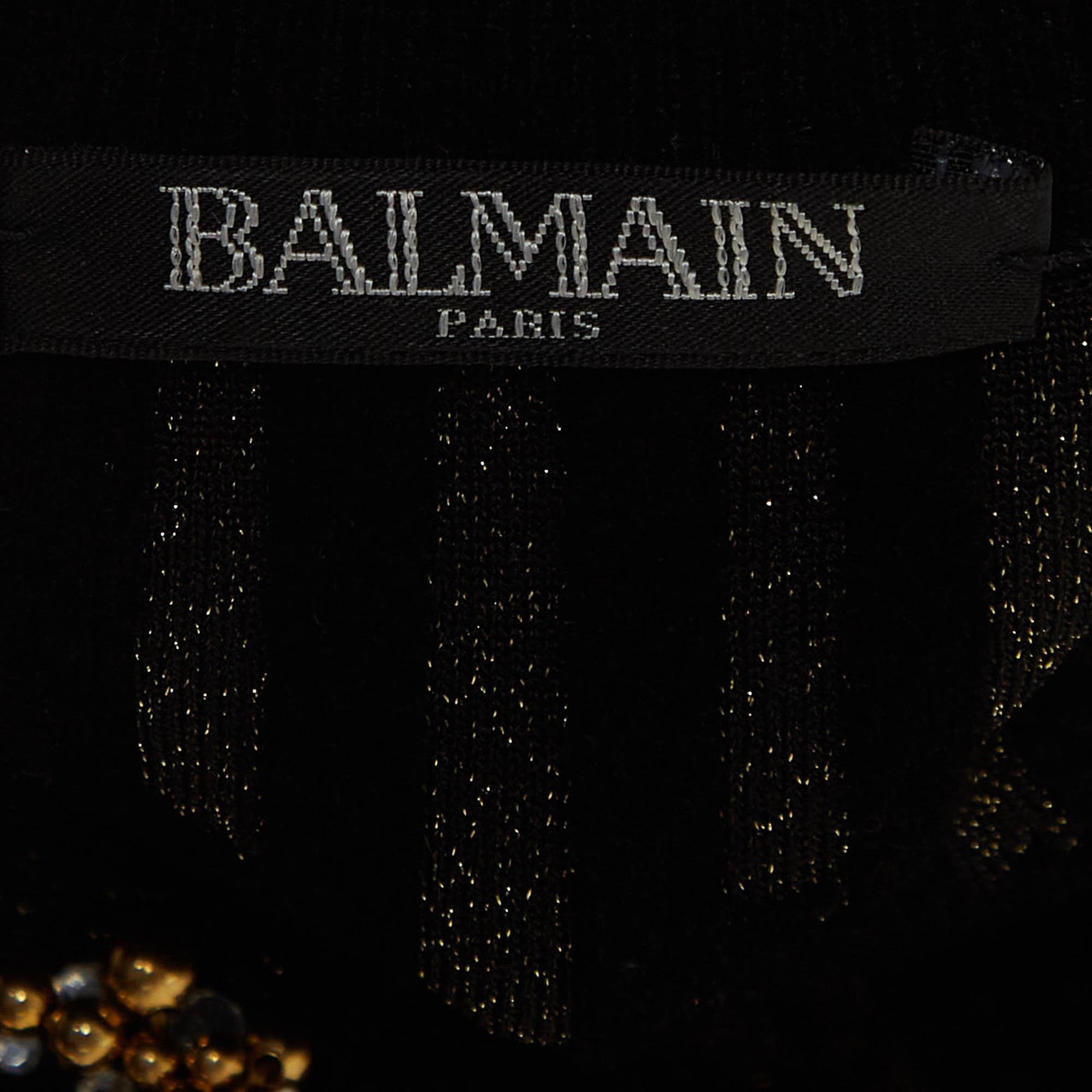 Balmain Black/Gold Jacquard Knit Tasseled Dress (12 Yrs)