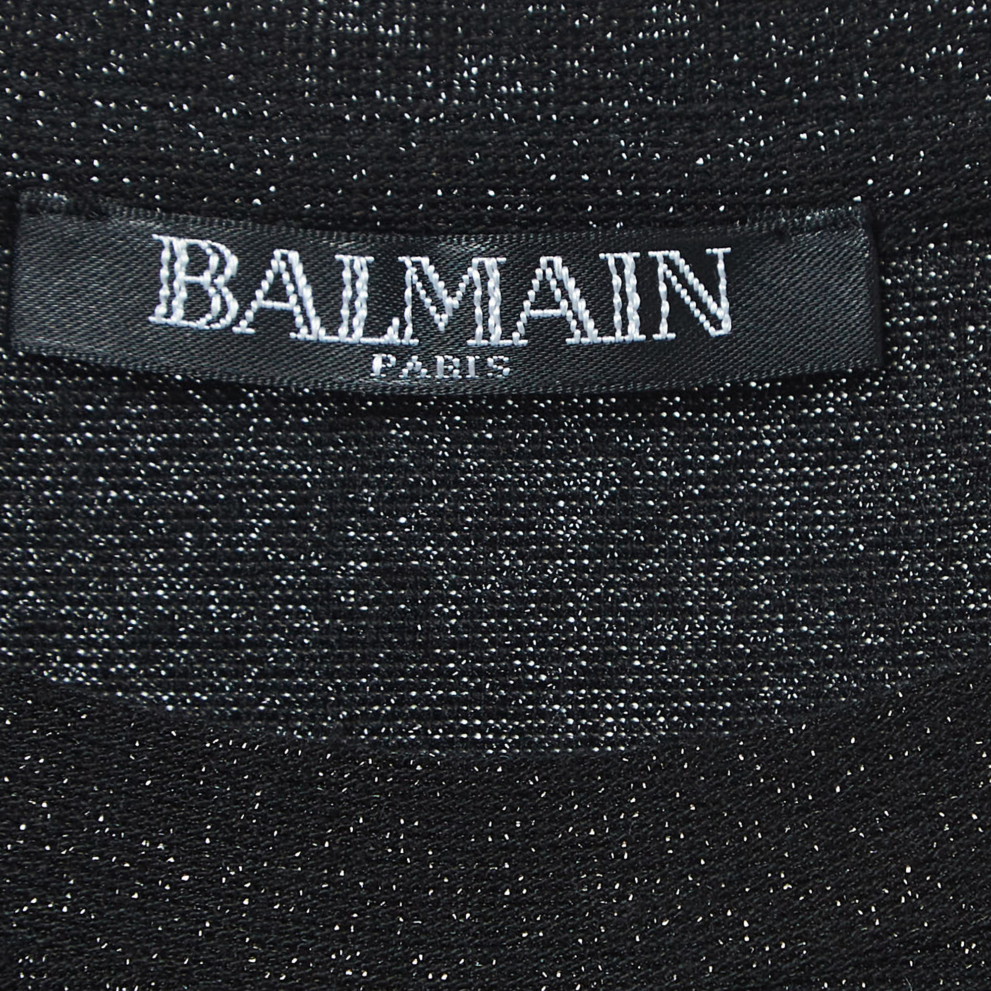 Balmain Black Glitter Jersey Crystal Embellished Logo T-Shirt Dress (10 Yrs)