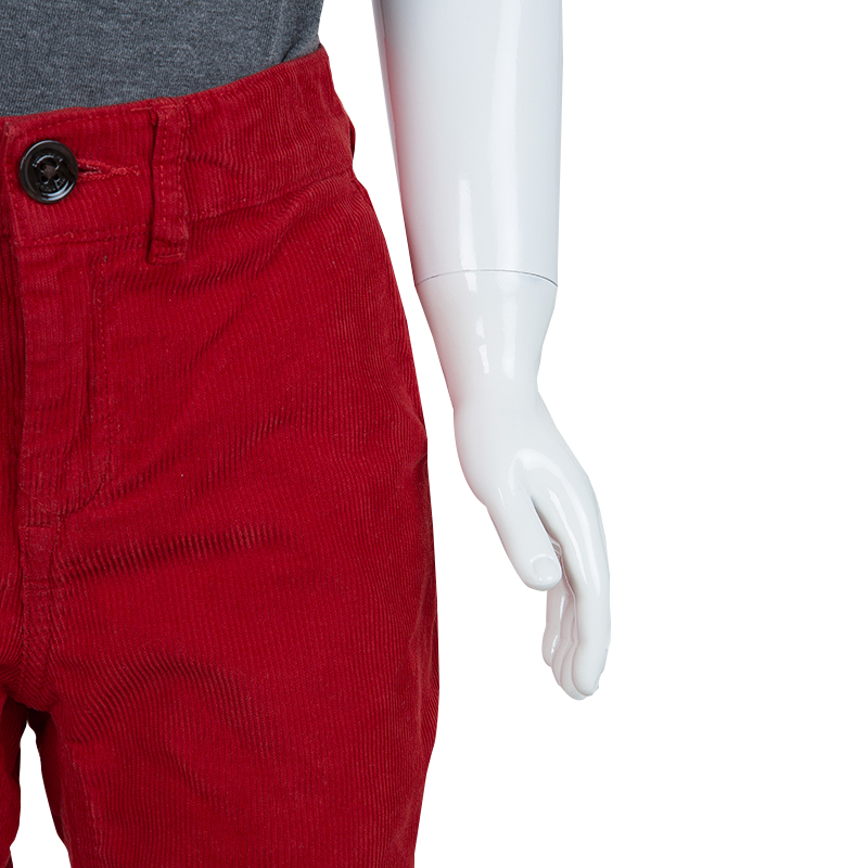 Burberry Children Red Corduroy Trousers 6 Yrs