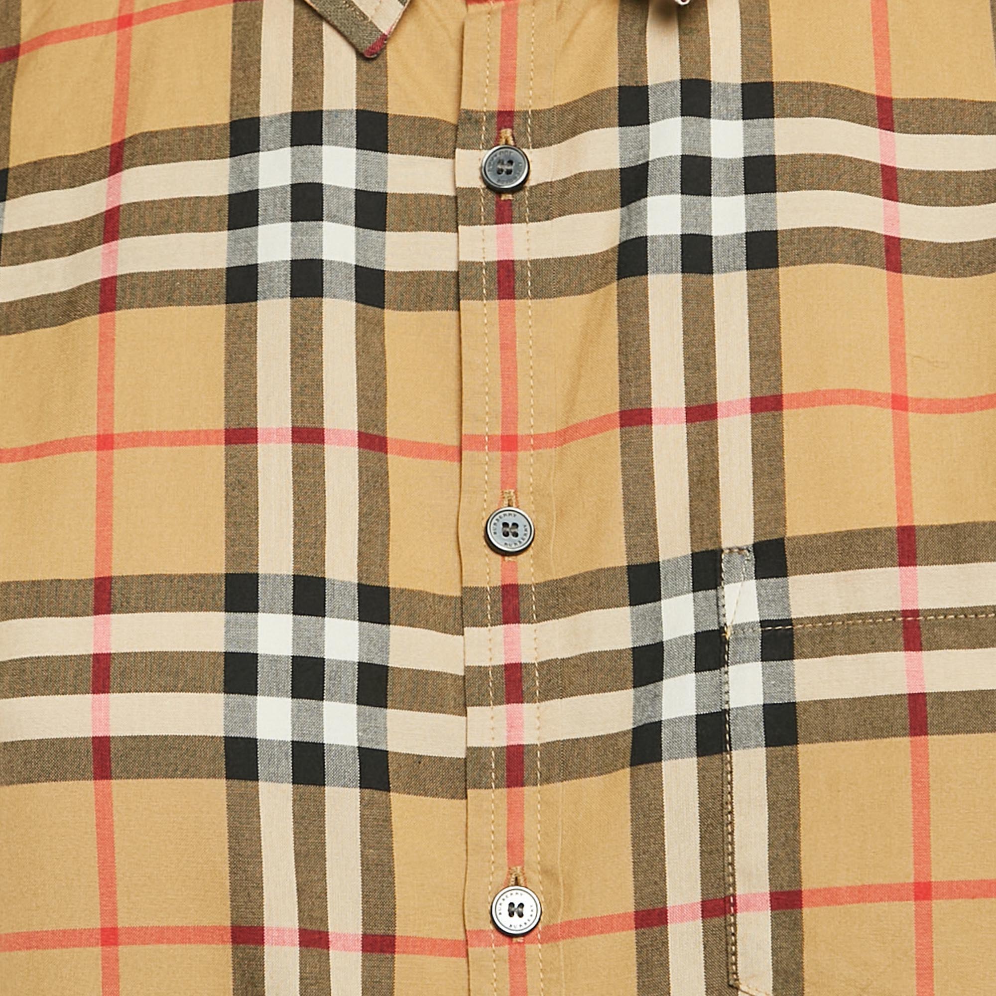 Burberry Brown Plaid Cotton Shirt 14 Yrs