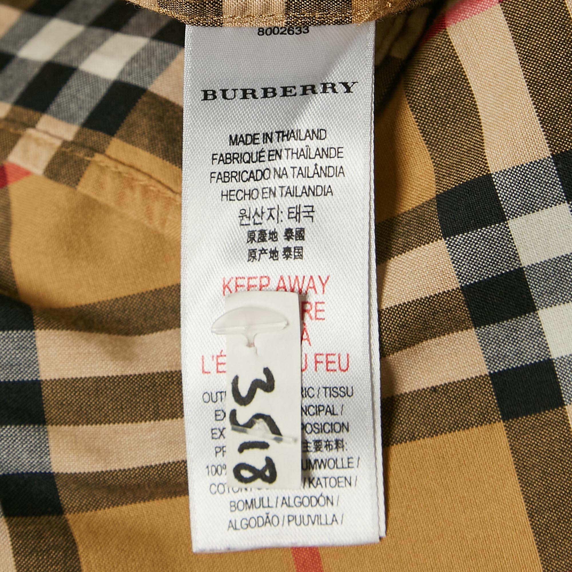 Burberry Brown Plaid Cotton Shirt 14 Yrs