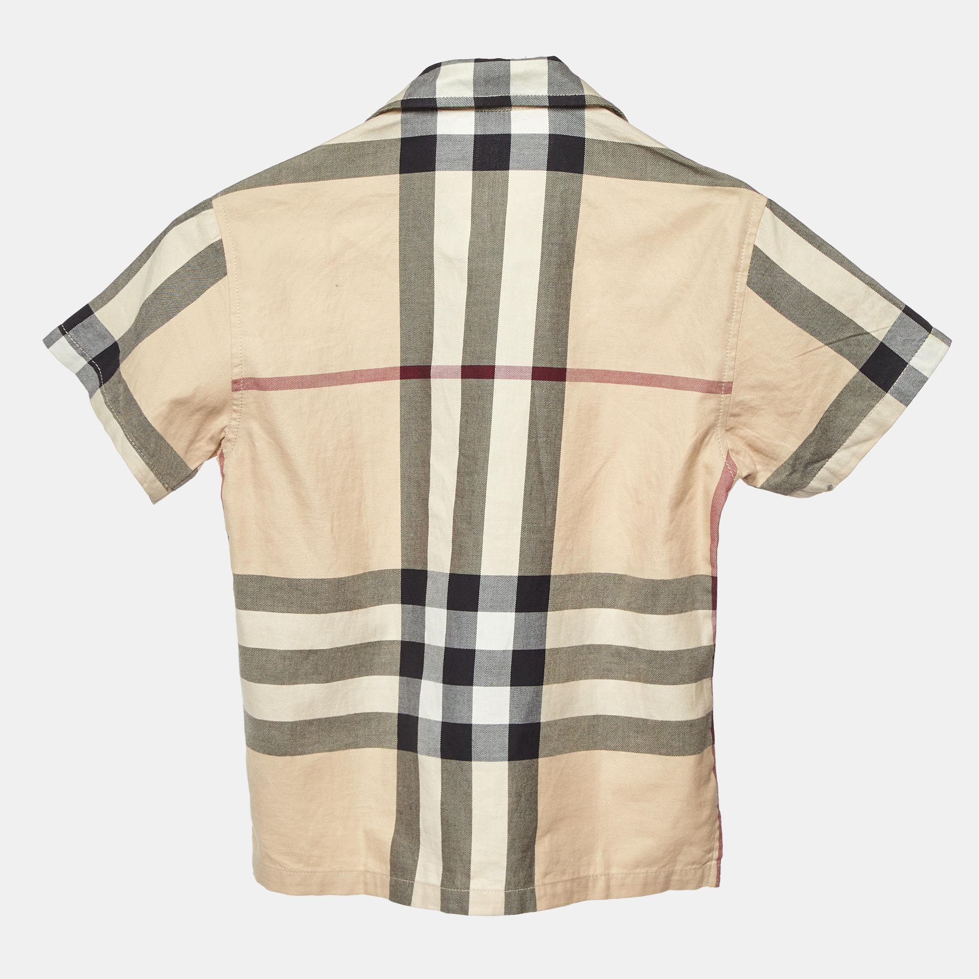 Burberry Beige Tartan Cotton Button Front Kids Shirt 4 Yrs