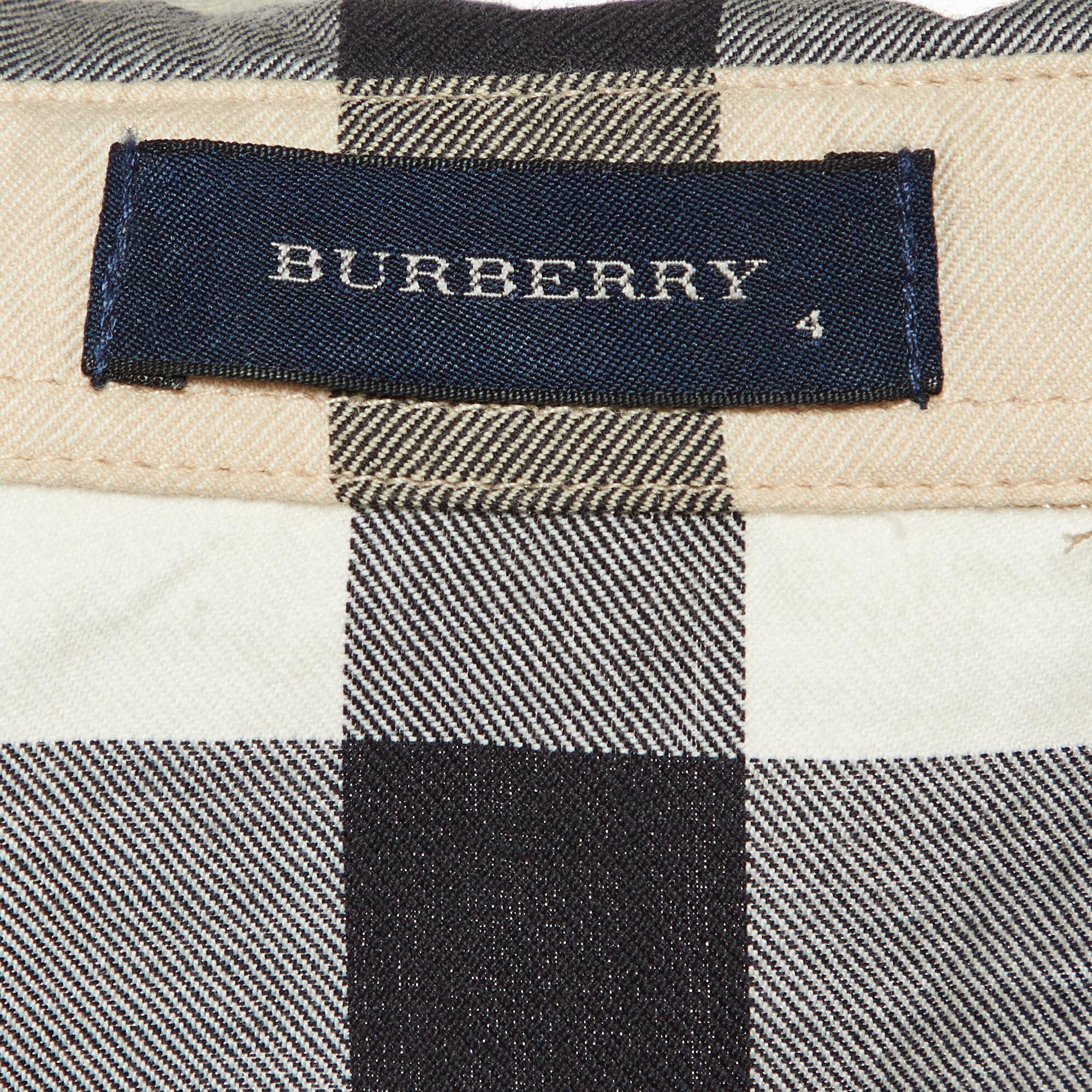 Burberry Beige Tartan Cotton Button Front Kids Shirt 4 Yrs