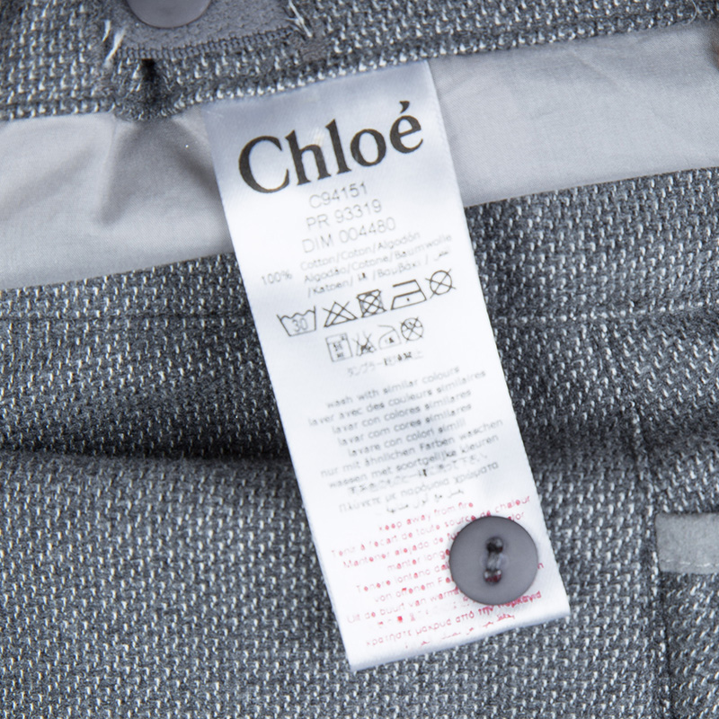 Chloe Grey Textured Cotton Shorts 18 Months