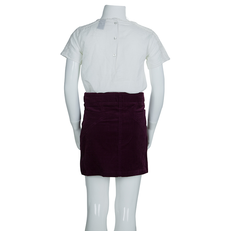 Dior Burgundy Corduroy Mini Skirt 8 Yrs