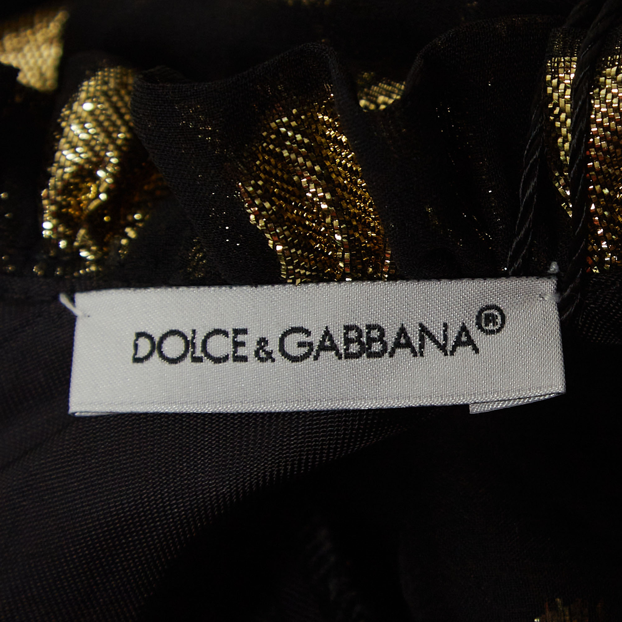 Dolce & Gabbana Black/Metallic Polka-Dot Chiffon Tiered Dress (9-10 Yrs)