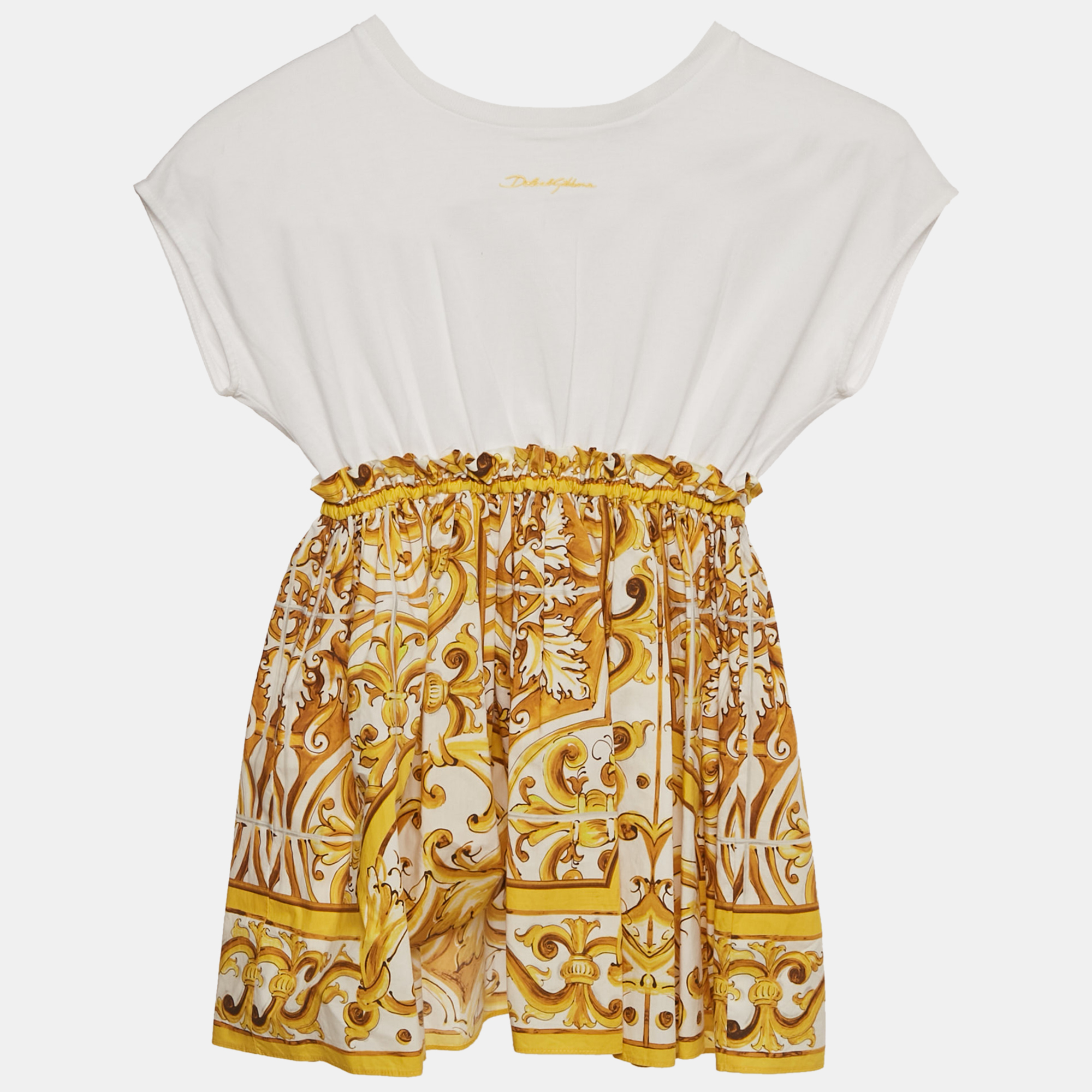 Dolce & Gabbana Kids White/Yellow Majolica Print Cotton Dress 4Yrs
Dolce & Gabbana Kids White/Yellow Majolica Print Cotton Dress 4Yrs