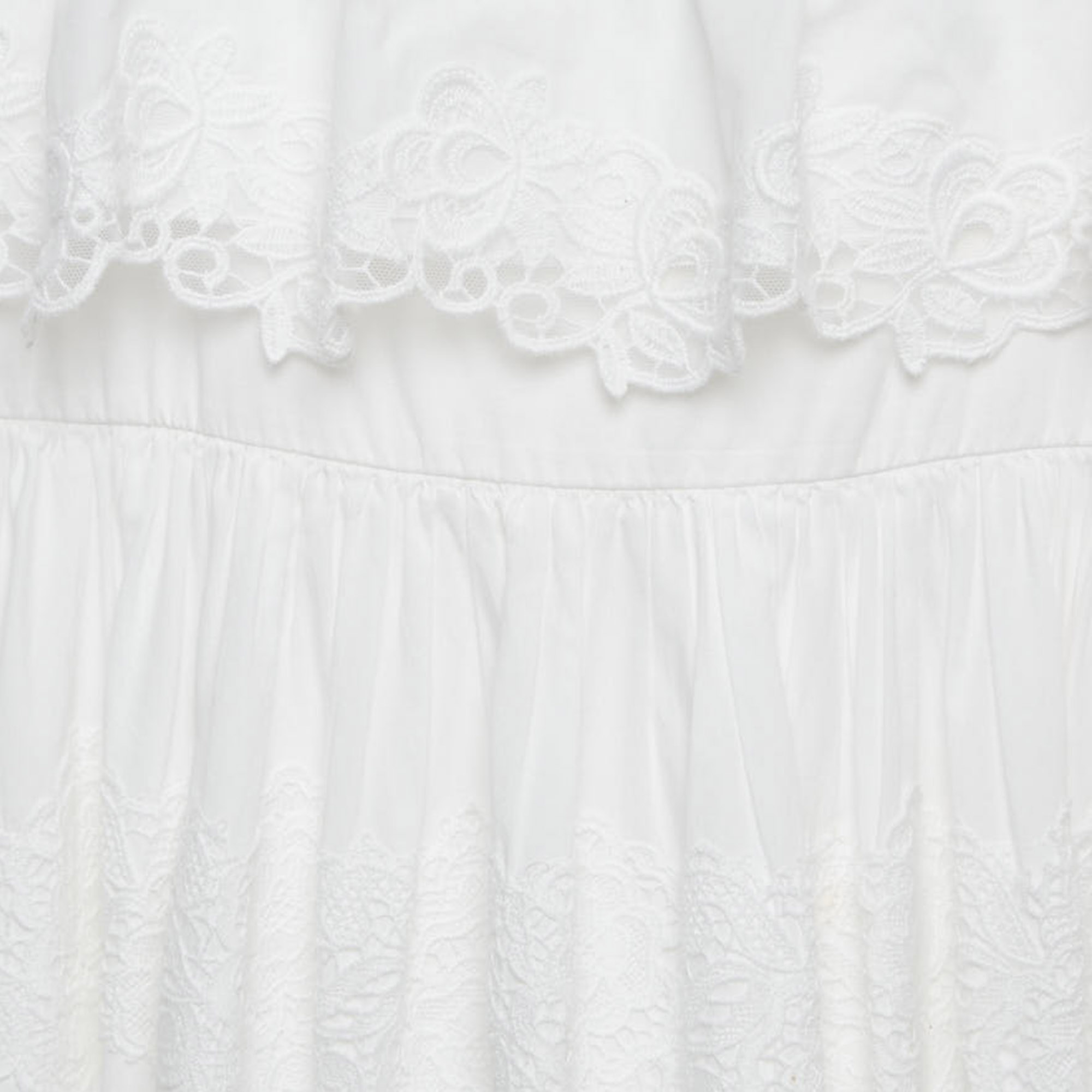 Dolce & Gabbana White Cotton Lace Trimmed Dress (11-12 Yrs)