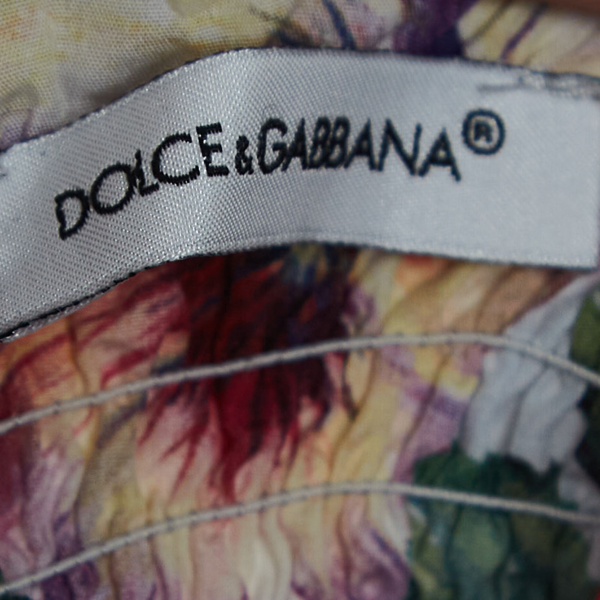 Dolce & Gabbana Multicolor Floral Printed Cotton Poplin Dress (11-12 Yrs)