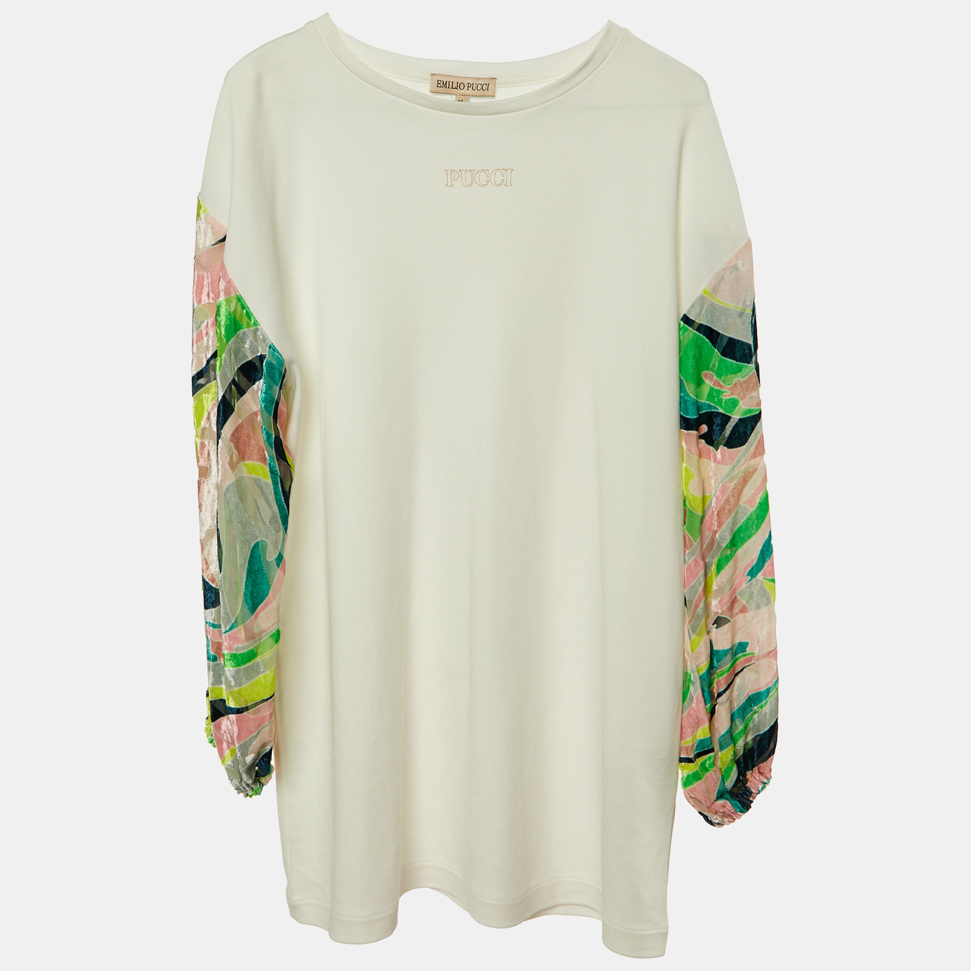 Kids Cotton Vetrate Sleeve Shift Dress Size 12Yrs - Emilio Pucci - Modalova