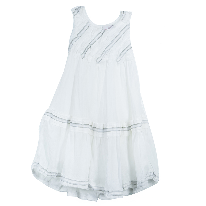 Scervino Street Girls White Bodice Detail Sleeveless Dress 6 Yrs