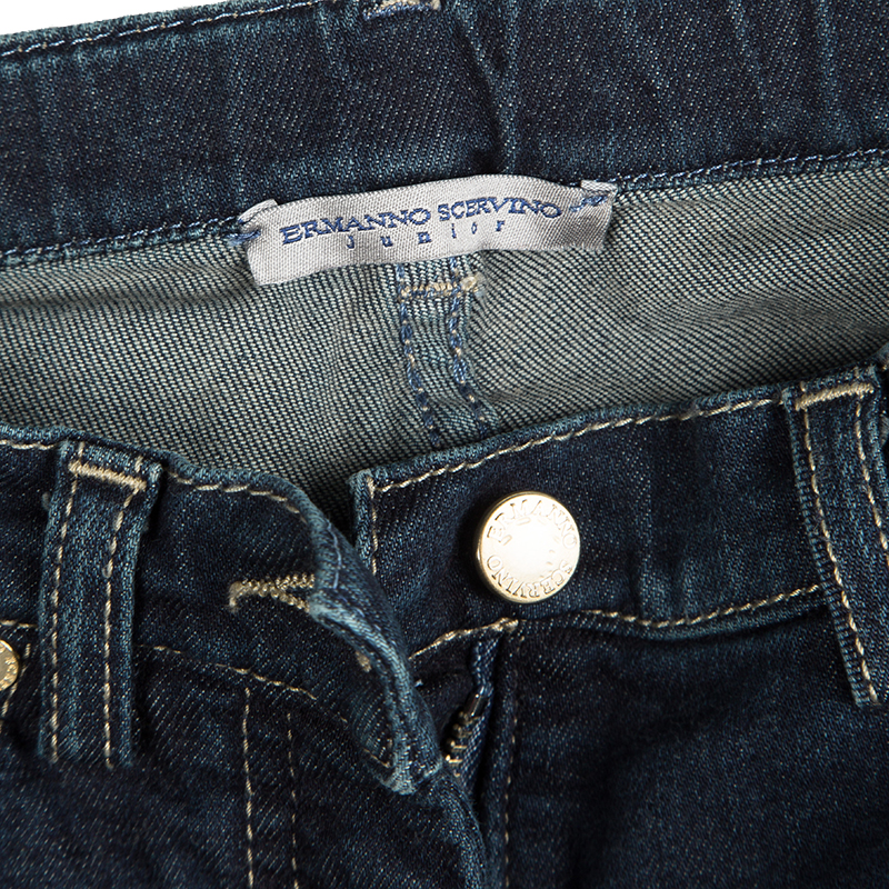 Ermanno Scervino Junior Indigo Dark Wash Denim Flared Jeans 8 Yrs