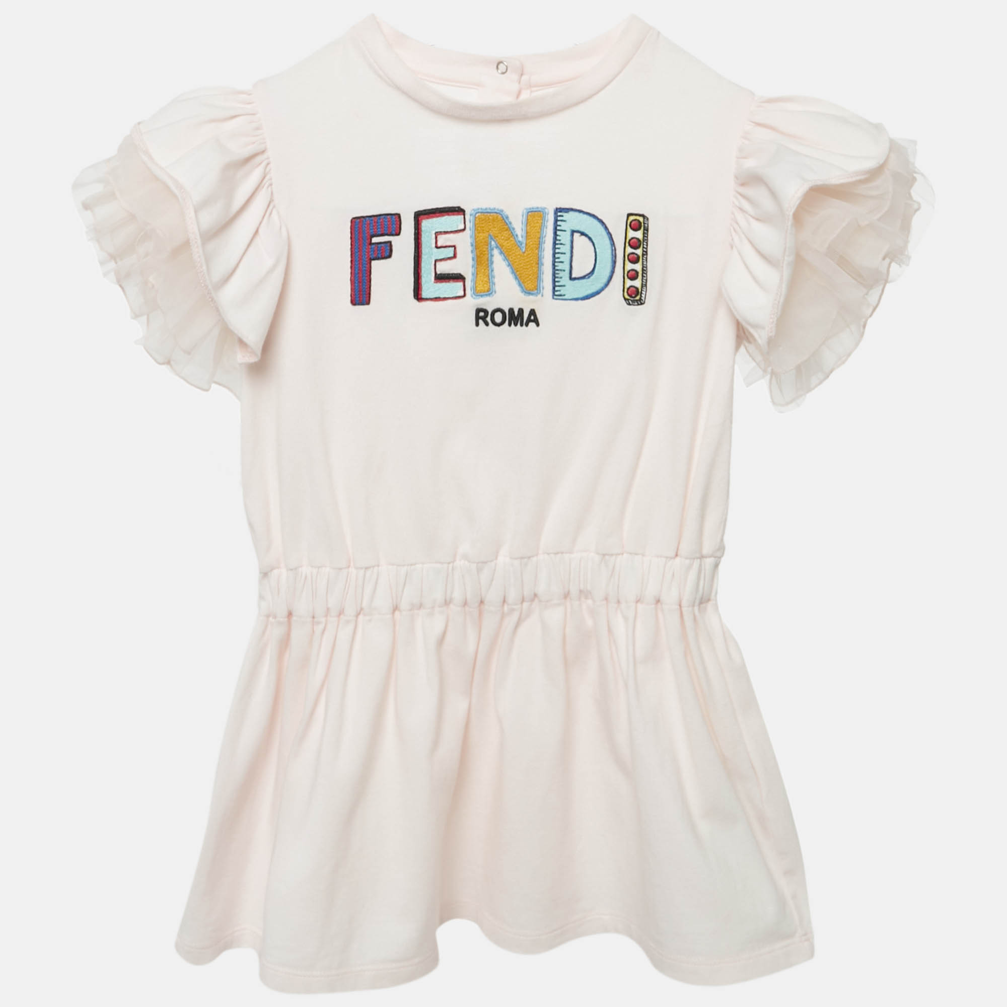 Fendi Baby Pink Logo Applique Tulle Ruffled Sleeve Dress 24M, Purple
Fendi Baby Pink Logo Applique Tulle Ruffled Sleeve Dress 24M, Purple