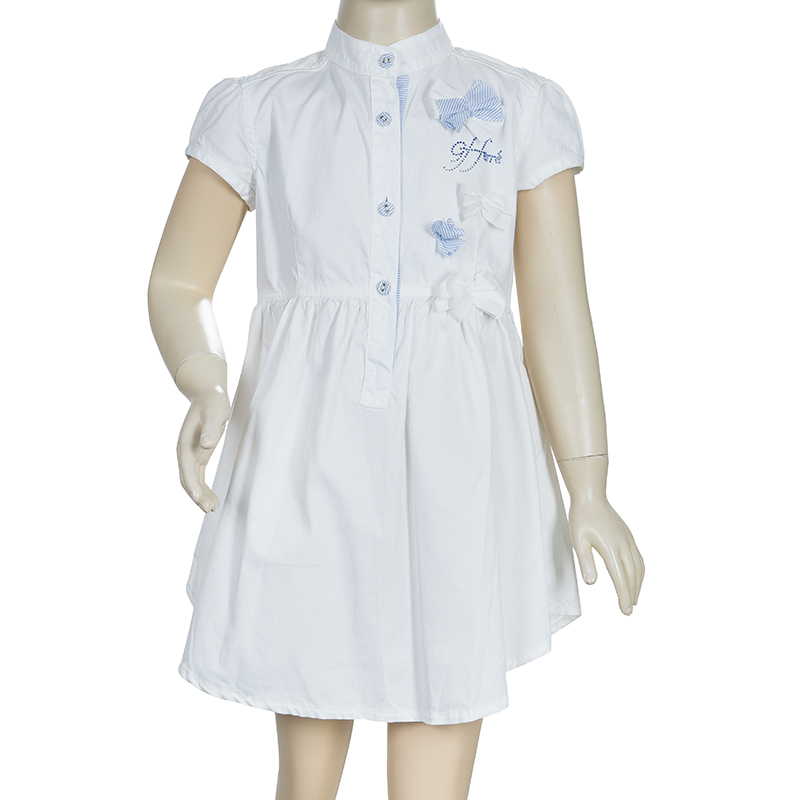 GF Ferre White Swarovski Logo Dress 6 Yrs