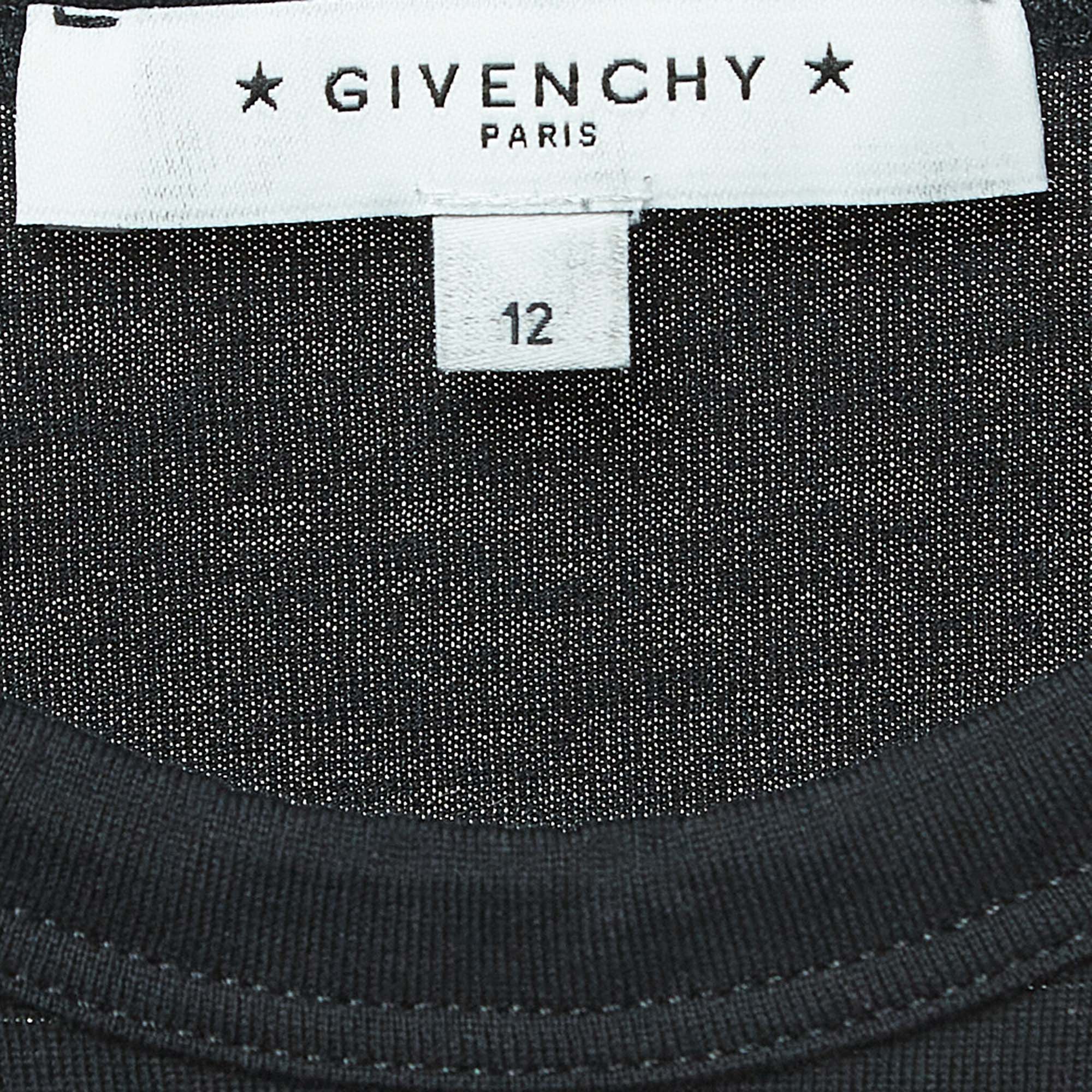 Givenchy Black Cracked Logo Print Cotton T-Shirt (12 Yrs)