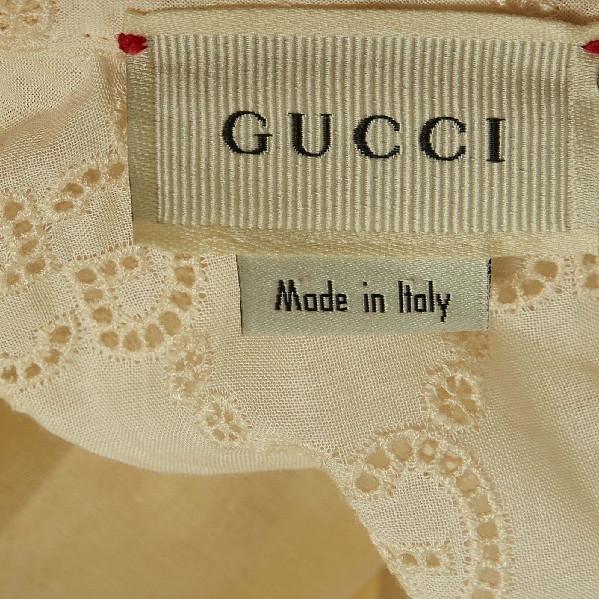 Gucci Cream Eyelet Embroidered Cotton Dress (12 Yrs)