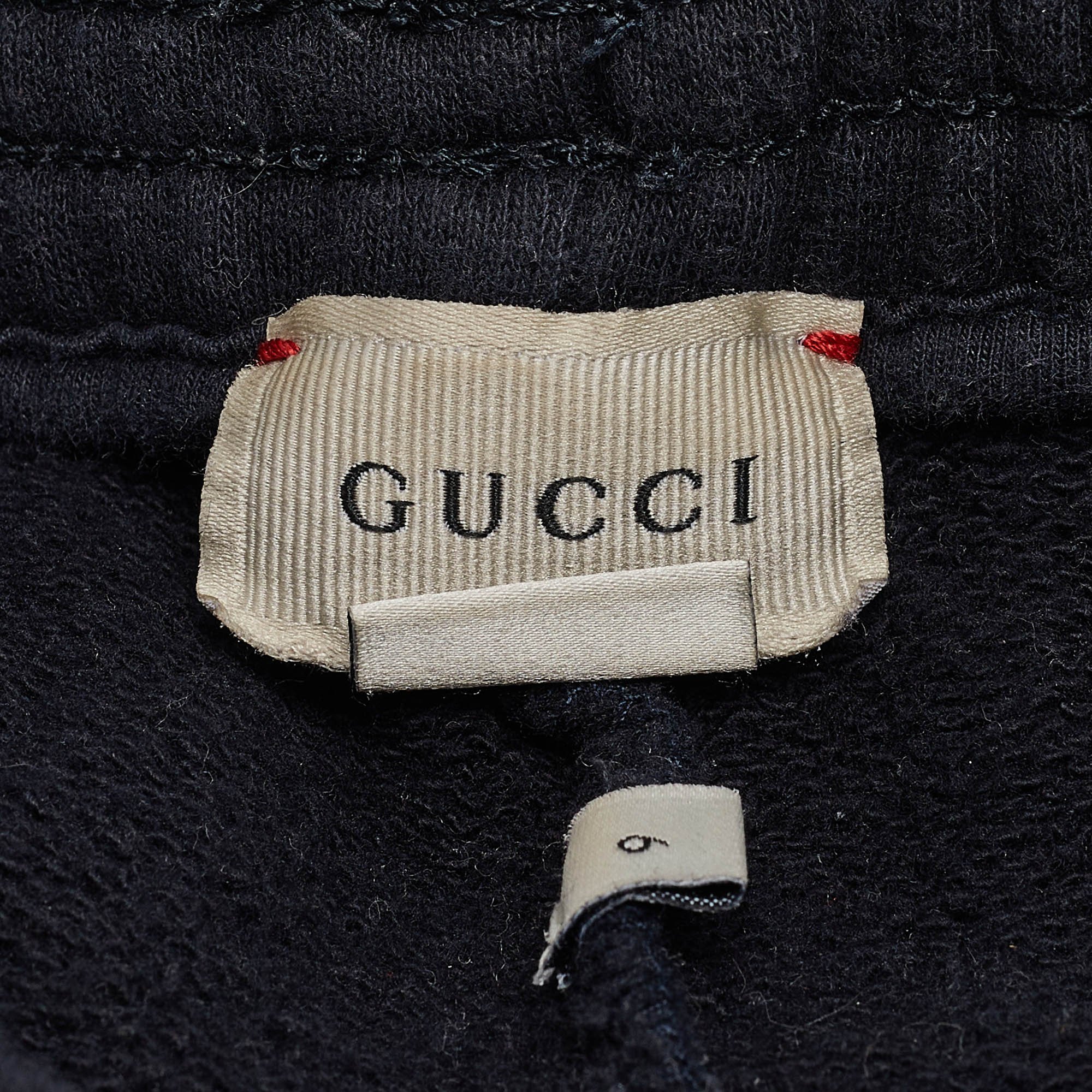 Gucci Navy Blue Cotton Knit Logo Tape Detail Trackpants 6 Yrs