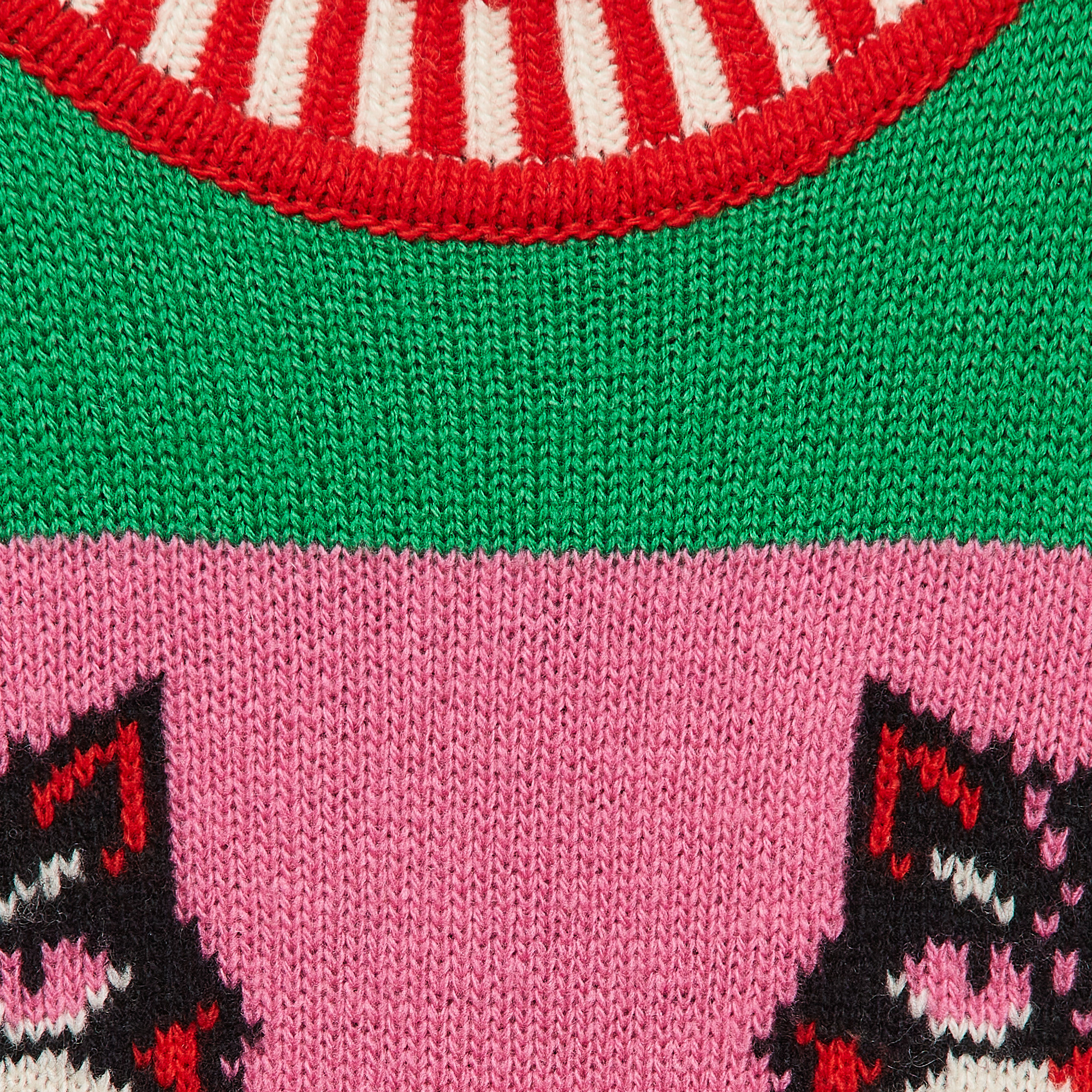 Gucci Green Intarsia Wool Knit Sweater Dress 8Y