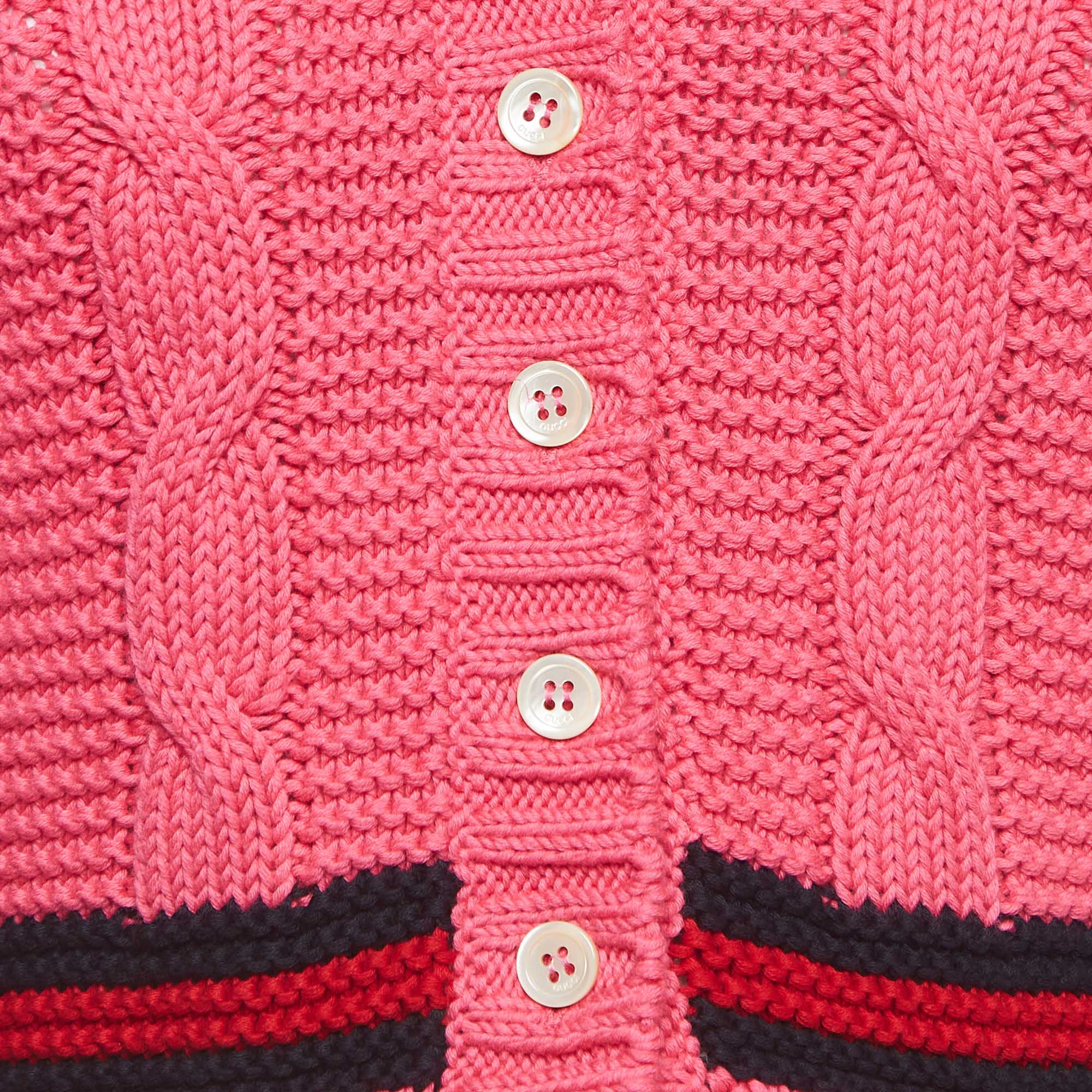 Gucci Pink Cable Knit Buttoned Cardigan (8 Yrs)