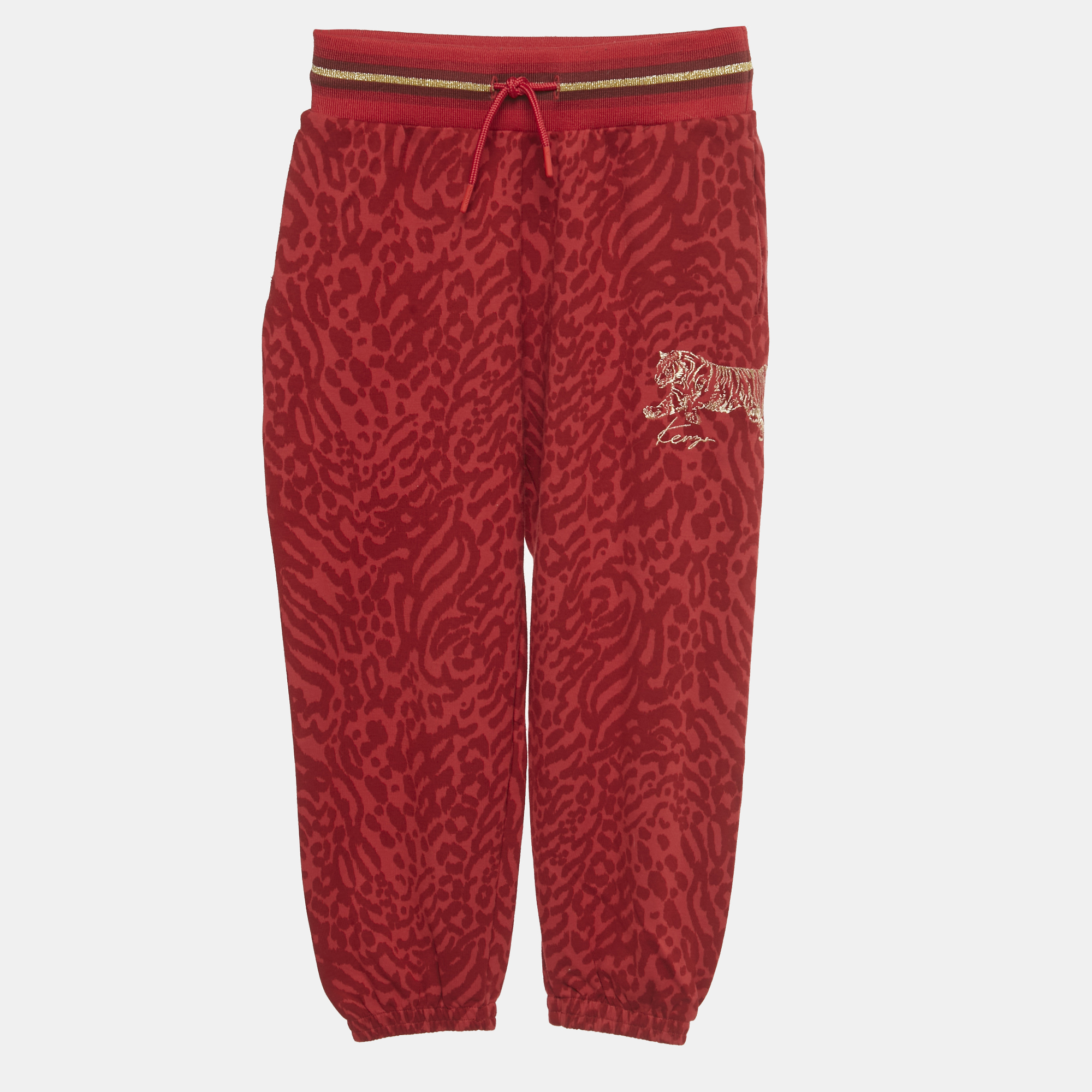 Kenzo Kids Red Leopard Print Cotton Joggers 6 Yrs 
Kenzo Kids Red Leopard Print Cotton Joggers 6 Yrs
