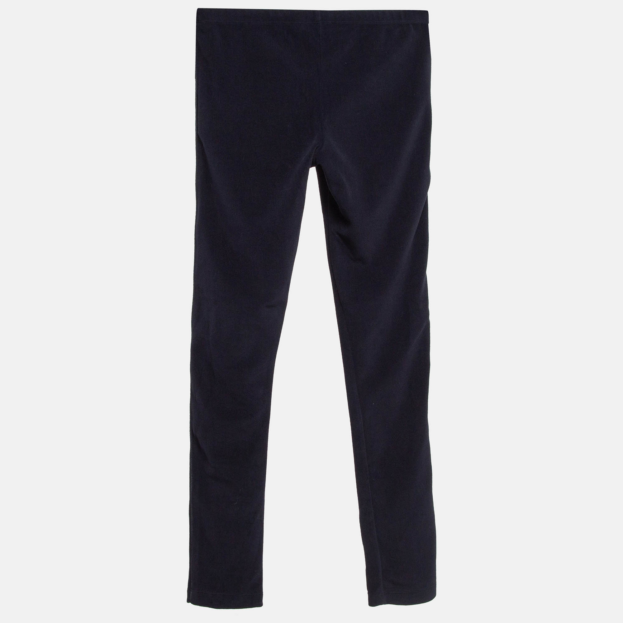 Moncler Navy Blue Velvet Knit Leggings 12 Yrs